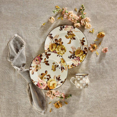 MacKenzie-Childs Wild Rose White Charger Plate