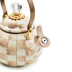 MacKenzie-Childs Mocha Check Whistling Tea Kettle