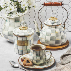 MacKenzie-Childs Sterling Check Enamel Tea Kettle – 2 Quart