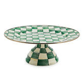 MacKenzie-Childs Emerald Check Enamel Large Pedestal Platter