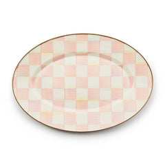 MacKenzie-Childs Rosy Check Enamel Small Oval Platter