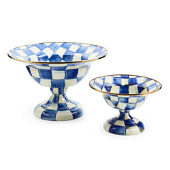 MacKenzie-Childs Royal Check Enamel Compote – Large
