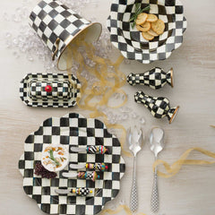 MacKenzie-Childs Courtly Check Enamel Large Salt & Pepper Shakers