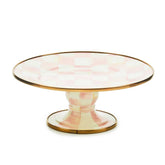 MacKenzie-Childs Rosy Check Enamel Mini Pedestal Platter