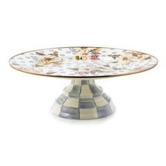 MacKenzie-Childs Wildflowers Blue Large Pedestal Platter