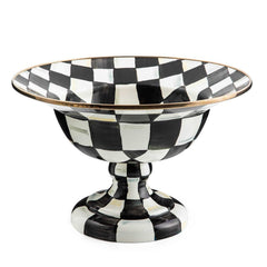 MacKenzie-Childs Courtly Check Enamel Compote – Large
