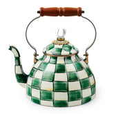 MacKenzie-Childs Emerald Check Enamel Tea Kettle – 2.84 L