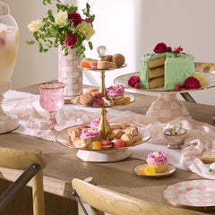 MacKenzie-Childs Rosy Check Three Tier Sweet Stand