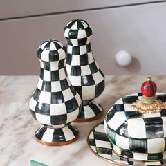 MacKenzie-Childs Courtly Check Enamel Large Salt & Pepper Shakers