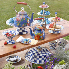 MacKenzie-Childs Royal Check Enamel Compote – Small