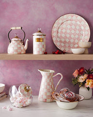 MacKenzie-Childs Rosy Check Enamel Everything Bowl