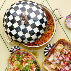 MacKenzie-Childs Courtly Check Enamel 5 Quart Casserole