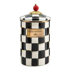 MacKenzie-Childs Courtly Check Enamel Canisters