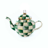 MacKenzie-Childs Emerald Check Enamel 4-Cup Teapot