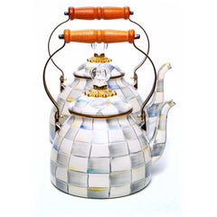 MacKenzie-Childs Sterling Check Enamel Tea Kettle – 2.84 L