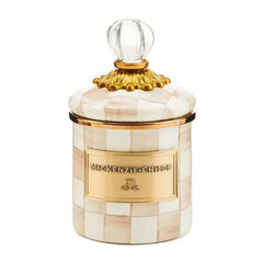 MacKenzie-Childs Mocha Check Enamel Canisters