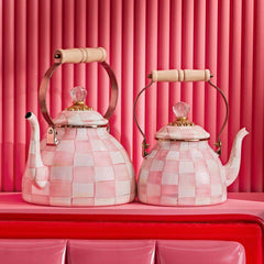 MacKenzie-Childs Rosy Check Enamel Tea Kettle – 1.89 L