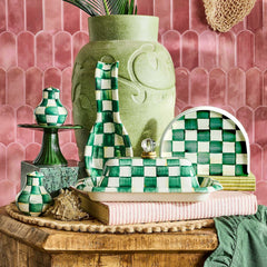 MacKenzie-Childs Emerald Check Butter Box