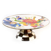 MacKenzie-Childs Flower Market Enamel Large Pedestal Platter – White
