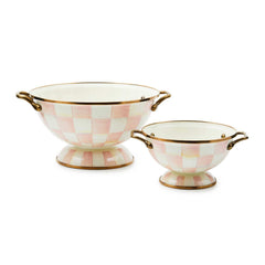 MacKenzie-Childs Rosy Check Enamel Simply Anything Bowl