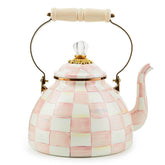 MacKenzie-Childs Rosy Check Enamel Tea Kettle – 2.84 L