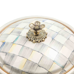 MacKenzie-Childs Sterling Check Enamel Casserbole – Medium