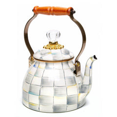 MacKenzie-Childs Sterling Check Enamel Tea Kettle – 2 Quart
