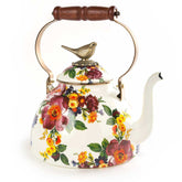 MacKenzie-Childs Flower Market 3 Quart Tea Kettle with Bird