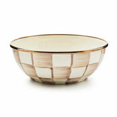 MacKenzie-Childs Mocha Check Enamel Everyday Bowl