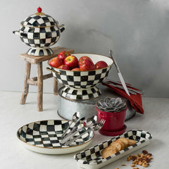 MacKenzie-Childs Courtly Check Enamel Baguette Dish