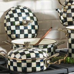 MacKenzie-Childs Courtly Check Enamel 5 Quart Casserole