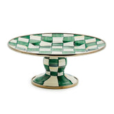 MacKenzie-Childs Emerald Check Enamel Mini Pedestal Platter