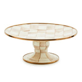 MacKenzie-Childs Mocha Check Enamel Mini Pedestal Platter