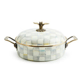 MacKenzie-Childs Sterling Check Enamel 5 Quart Casserole