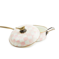 MacKenzie-Childs Rosy Check Enamel 3 Quart Saute Pan
