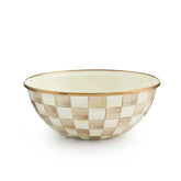 MacKenzie-Childs Mocha Check Enamel Medium Everyday Bowl