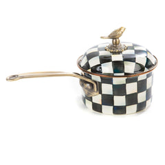 MacKenzie-Childs Courtly Check Enamel 2.5 Quart Saucepan