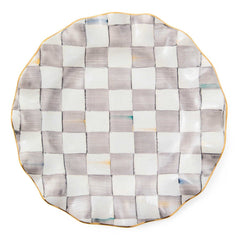 MacKenzie-Childs Sterling Check Ceramic Fluted Dinner Plate
