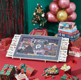 Rotating Puzzle Board with Drawers and Cover, Tilt & Lazy Susan