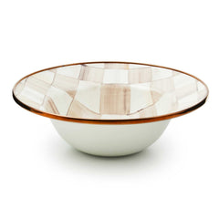 MacKenzie-Childs Mocha Check Enamel Breakfast Bowl