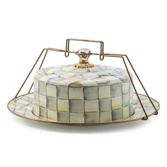MacKenzie-Childs Sterling Check Cake Carrier