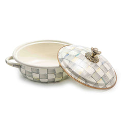MacKenzie-Childs Sterling Check Enamel Casserbole – Medium