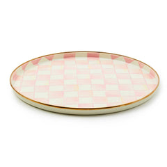 MacKenzie-Childs Rosy Check Enamel Round Tray
