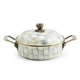 MacKenzie-Childs Sterling Check Enamel 3 Quart Casserole