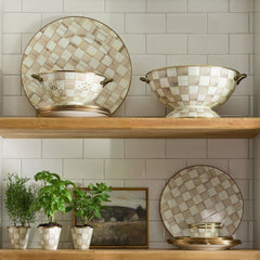 MacKenzie-Childs Mocha Check Enamel Everything Bowl