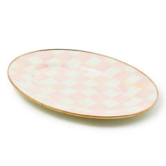 MacKenzie-Childs Rosy Check Enamel Small Oval Platter