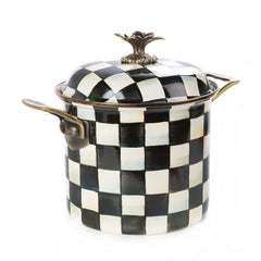 MacKenzie-Childs Courtly Check Enamel 7 Quart Stockpot