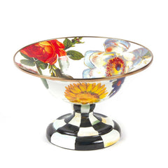 MacKenzie-Childs Flower Market Enamel Small Compote – White