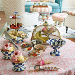 MacKenzie-Childs Royal Check Enamel Compote – Small