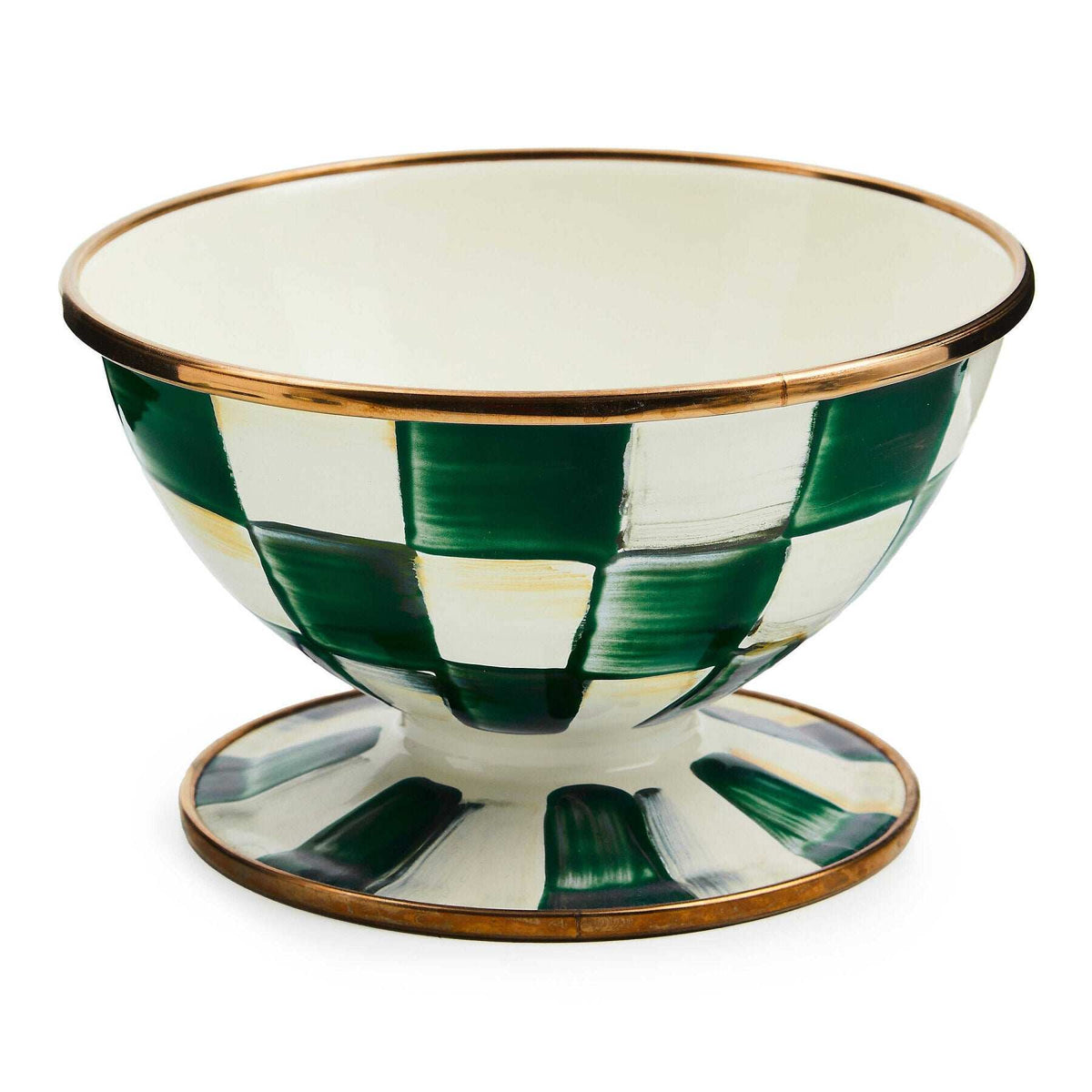MacKenzie-Childs Emerald Check Enamel Ice Cream Dish